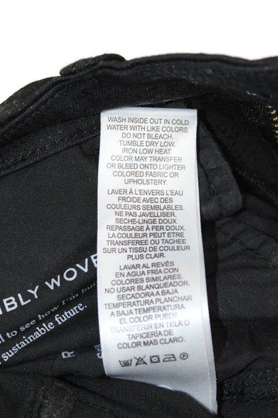 Frame Women Cropped Black Jeans Mid Rise Designer Size 27