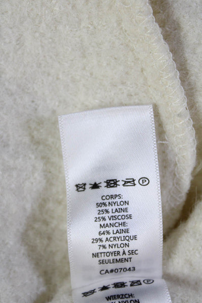 Cynthia Rowley Womens Beige Classic Coatigan Long Sleeve Wool Blend Size M