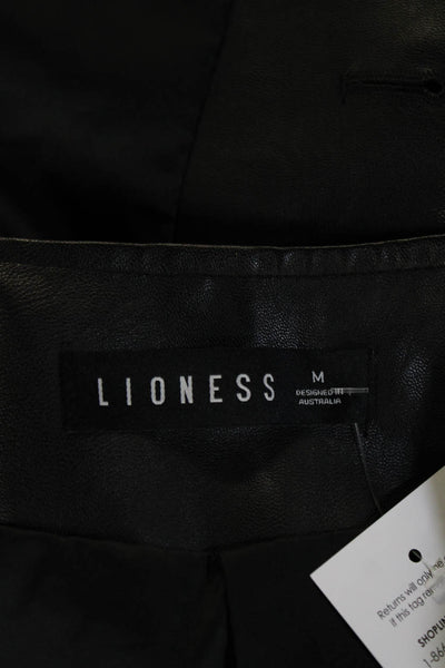 Lioness Womens Bomber Jacket Black Viscose Polyester Long Sleeve Size M