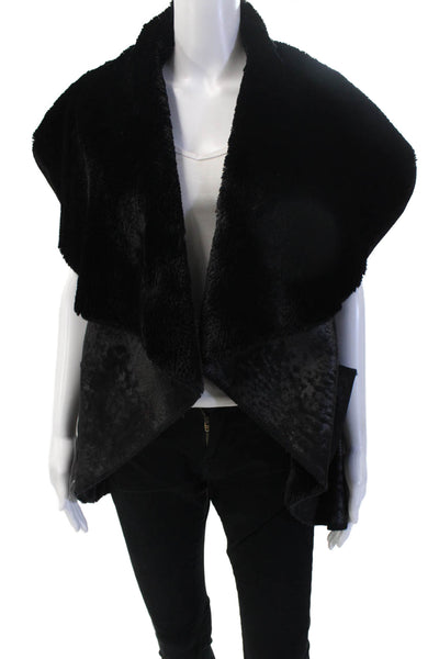 Maglia Womens Cape Black Polyester Sleeveless Solid Classic Fall Size S