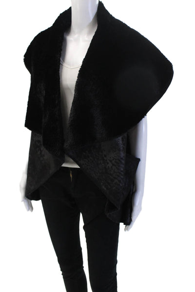 Maglia Womens Cape Black Polyester Sleeveless Solid Classic Fall Size S