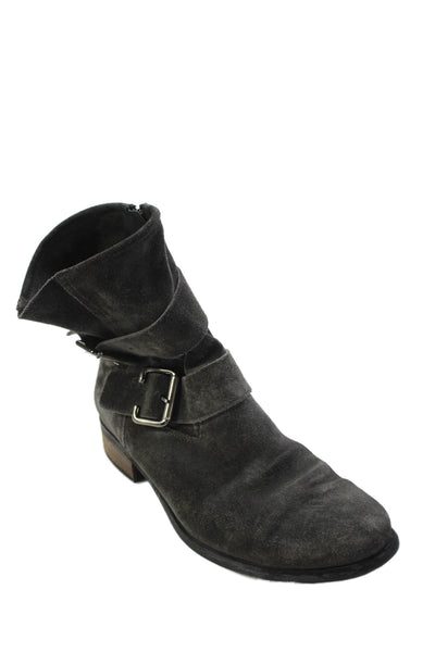 Paul Green Women's Suede Leather Zip Closure Ankle Boots Black Size 6