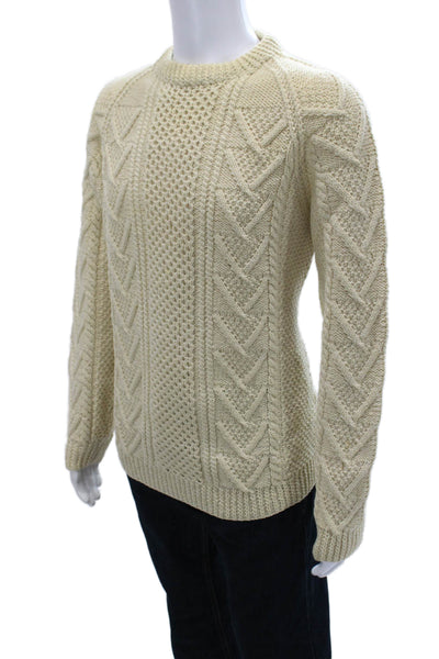 Carden Man Mens Pullover Sweater Beige Crew Neck Pure Wool Size L