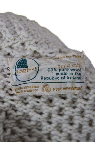 Carden Man Mens Pullover Sweater Beige Crew Neck Pure Wool Size L