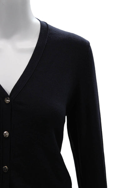 Renuar Women Cardigan Black V-Neck Button Long Sleeve 72% Viscose Size XS