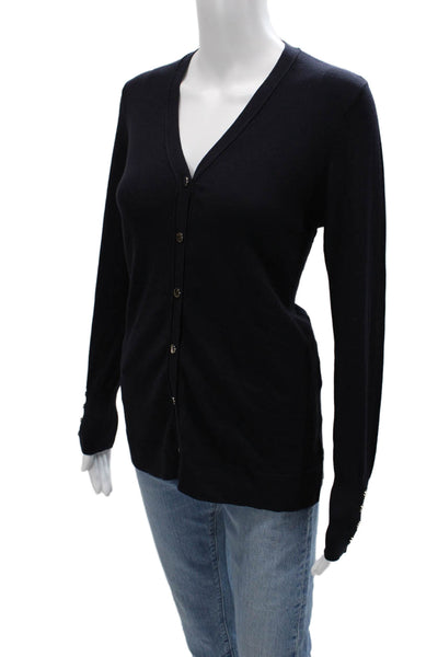Renuar Women Cardigan Black V-Neck Button Long Sleeve 72% Viscose Size XS