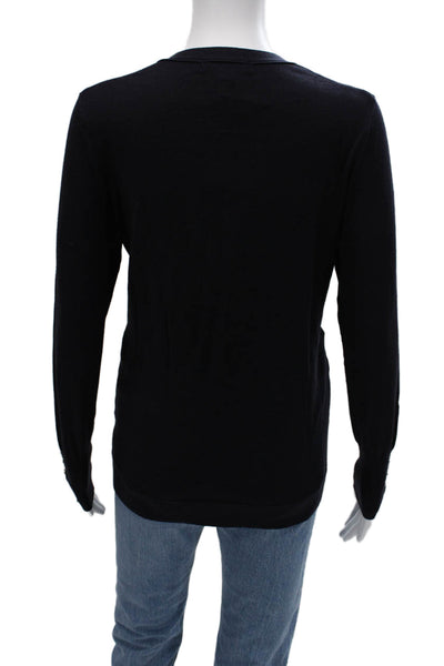 Renuar Women Cardigan Black V-Neck Button Long Sleeve 72% Viscose Size XS