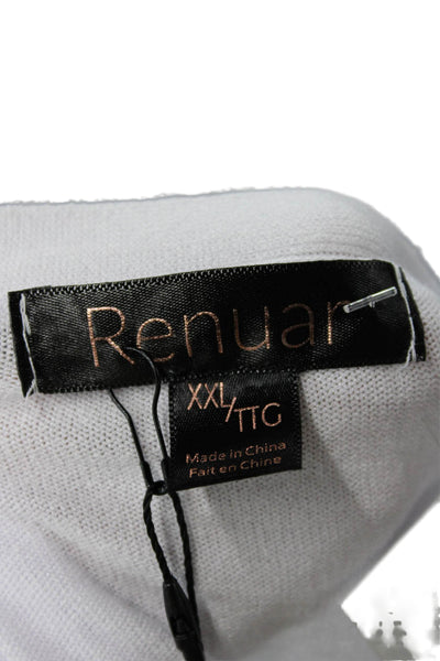 Renuar Women Cardigan Sweater White V-Neck Button Size 2XL