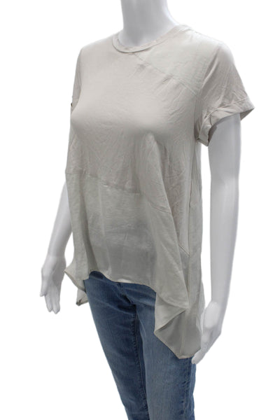 Renuar Womens Basic Tunic Beige Crew Neck Short Sleeve Size M