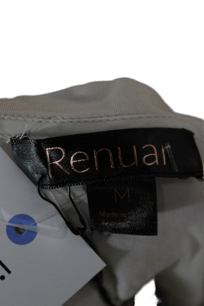 Renuar Womens Basic Tunic Beige Crew Neck Short Sleeve Size M