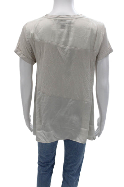 Renuar Women Plus Tunic Short Sleeve Crew Neck Beige 100% Polyester Size 2XL