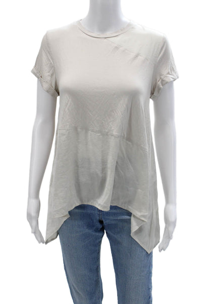 Renuar Women Tunic T-Shirt Beige Crew Neck Short Sleeve Polyester Size XL