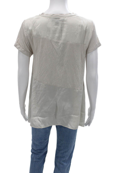 Renuar Women Tunic T-Shirt Beige Crew Neck Short Sleeve Polyester Size XL