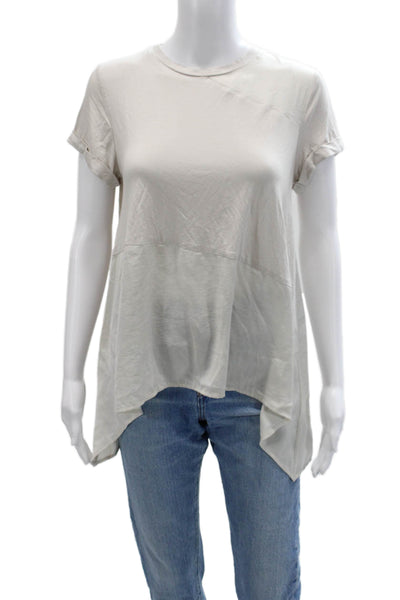 Renuar Womens Basic Tunic T-Shirt Crew Neck Short Sleeve Beige Polyester Size L