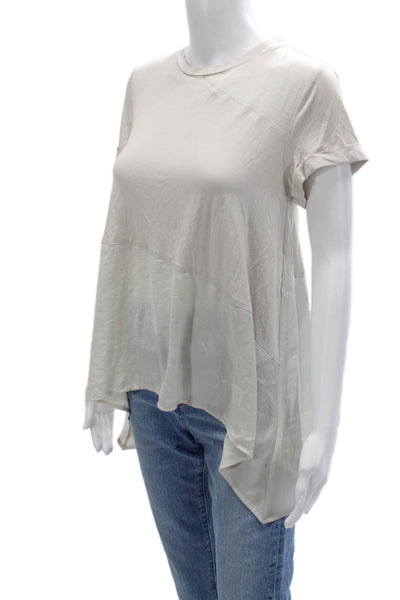 Renuar Womens Basic Tunic T-Shirt Crew Neck Short Sleeve Beige Polyester Size L