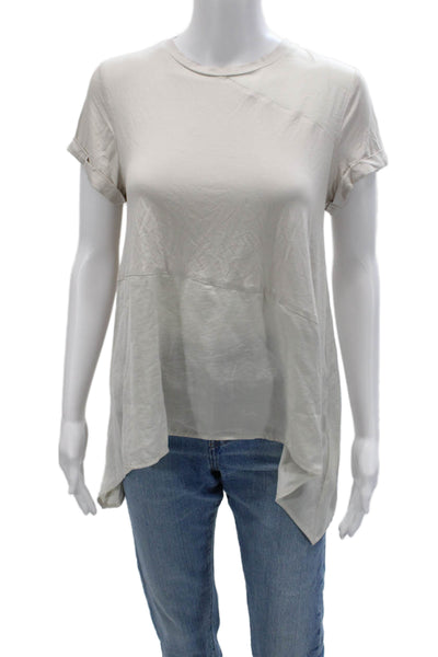 Renuar Womens Beige Petite Short Sleeve Tunic Crew Neck Polyester Size S
