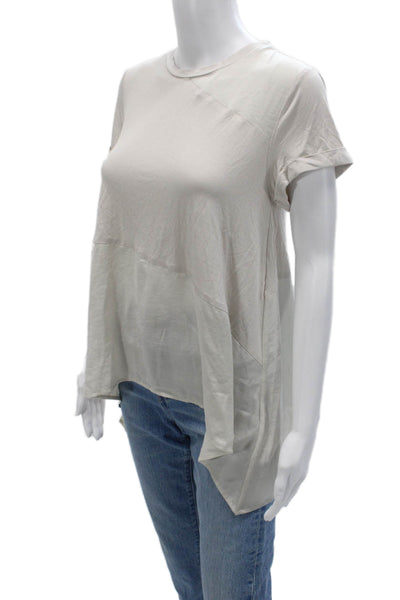 Renuar Womens Beige Petite Short Sleeve Tunic Crew Neck Polyester Size S