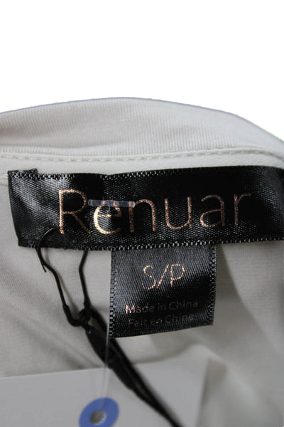 Renuar Womens Beige Petite Short Sleeve Tunic Crew Neck Polyester Size S