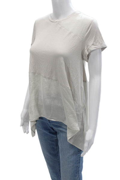 Renuar Womens Basic Tunic T-Shirt Beige Short Sleeve Crew Neck Size XS