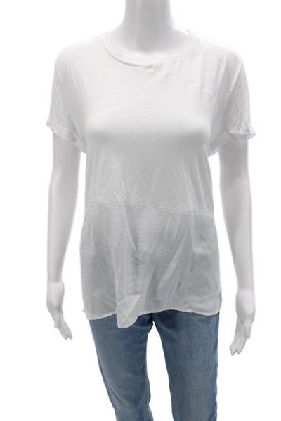 Renuar Women Basic White T-Shirt Crew Neck Short Sleeve Size 2XL