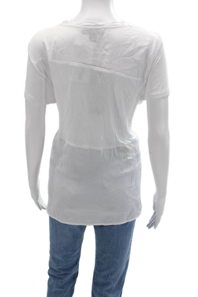 Renuar Women Basic White T-Shirt Crew Neck Short Sleeve Size 2XL