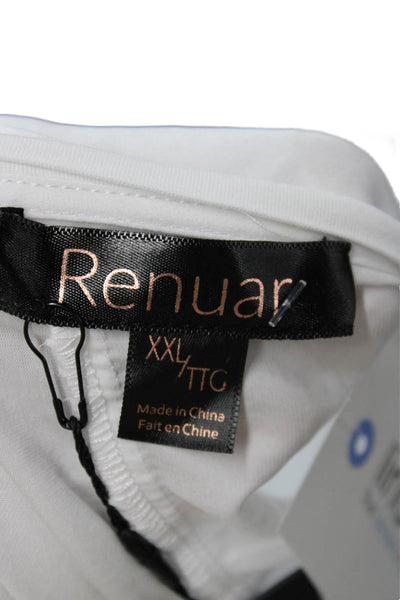 Renuar Women Basic White T-Shirt Crew Neck Short Sleeve Size 2XL