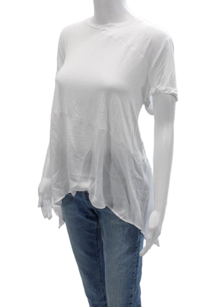 Renuar Womens Basic Tunic T-Shirt White Crew Neck Short Sleeve Size L