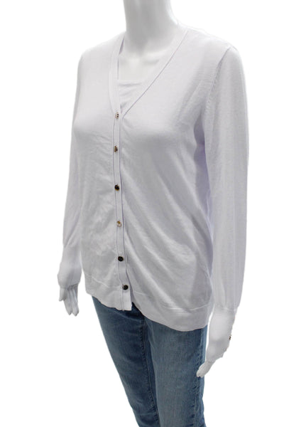 Renuar Womens White V-Neck Button Long Sleeve Cardigan Size XL