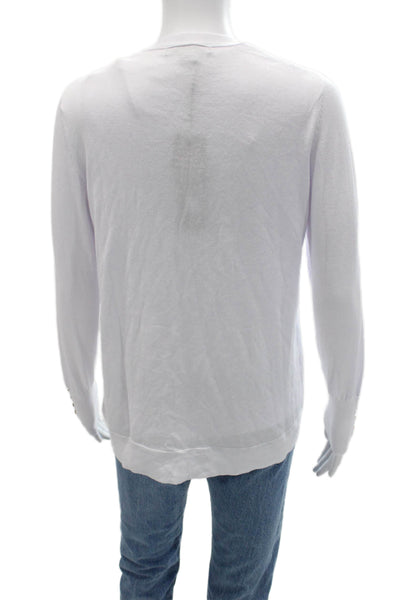 Renuar Womens White V-Neck Button Long Sleeve Cardigan Size XL