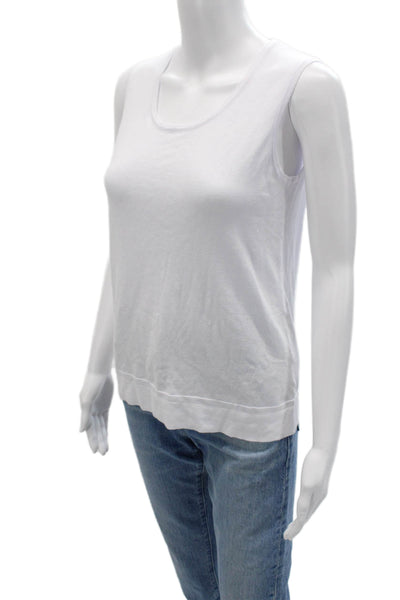 Renuar Women Cardigan Vest V Neck Button Long Sleeve White Size M