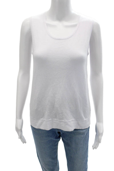 Renuar Women Cardigan Vest White V Neck Button Long Sleeve Size S