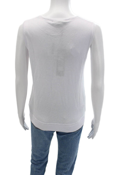 Renuar Women Cardigan Vest White V Neck Button Long Sleeve Size S