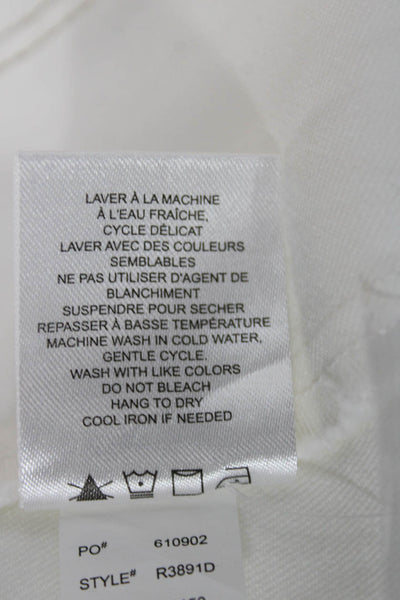 Renuar Womens Cotton Blend One Button Long Sleeve Blazer White Size XS