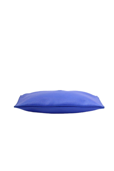 J Crew Womens Leather Zip Up Pouch Wallet Blue