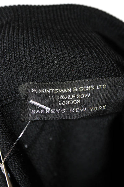 Barneys New York Mens Pullover Black Merino Mock Neck Long Sleeve Size XL