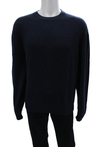 Zanella Mens Pullover Sweater Dark Blue Crew Neck Long Sleeve Size XL