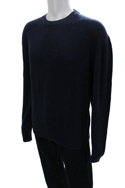 Zanella Mens Pullover Sweater Dark Blue Crew Neck Long Sleeve Size XL