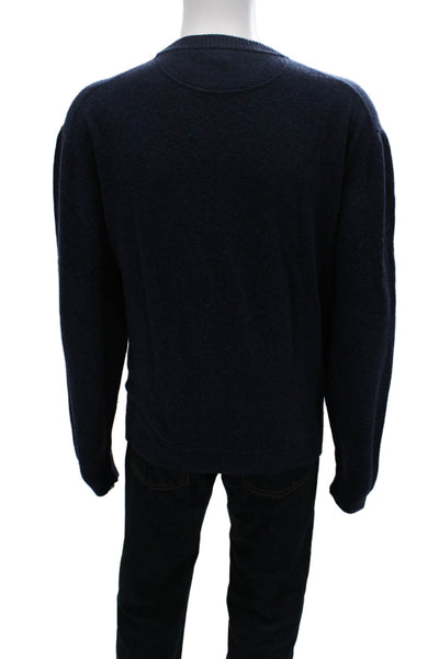 Zanella Mens Pullover Sweater Dark Blue Crew Neck Long Sleeve Size XL