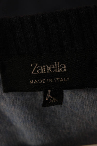 Zanella Mens Pullover Sweater Dark Blue Crew Neck Long Sleeve Size XL
