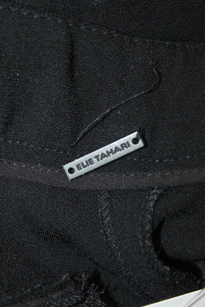 Elie Tahari Womens Black Striped Dress Pants Size S