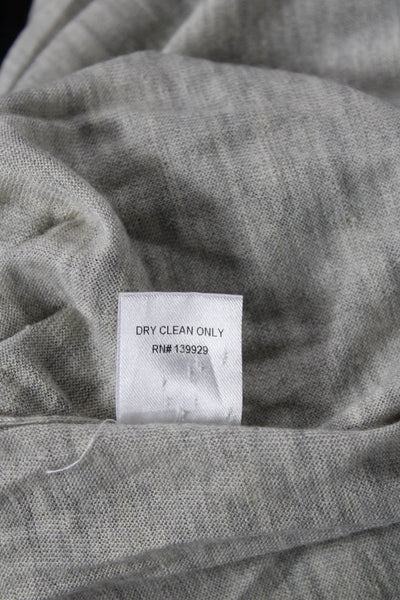 Adam Lippes Unisex Pullover Sweater Gray Cashmere Silk Crewneck Button Size M