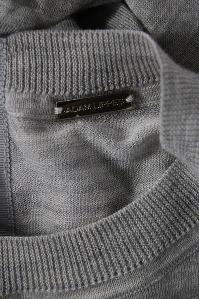 Adam Lippes Unisex Pullover Sweater Gray Cashmere Silk Crewneck Button Size M