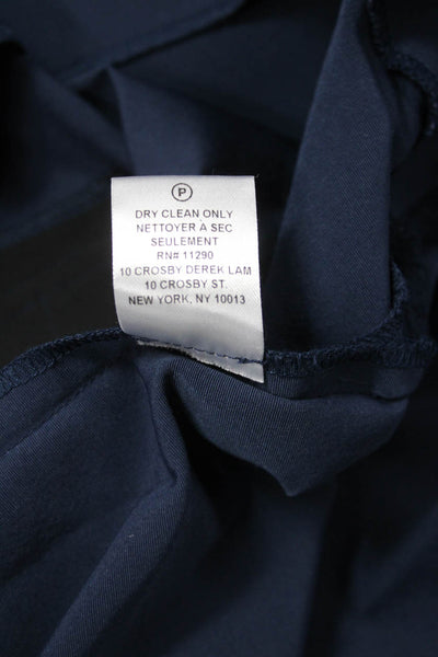 Derek Lam 10 Crosby Womens Trench Coat Dark Blue Long Sleeve Size 2