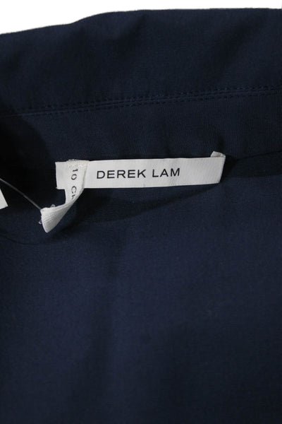 Derek Lam 10 Crosby Womens Trench Coat Dark Blue Long Sleeve Size 2