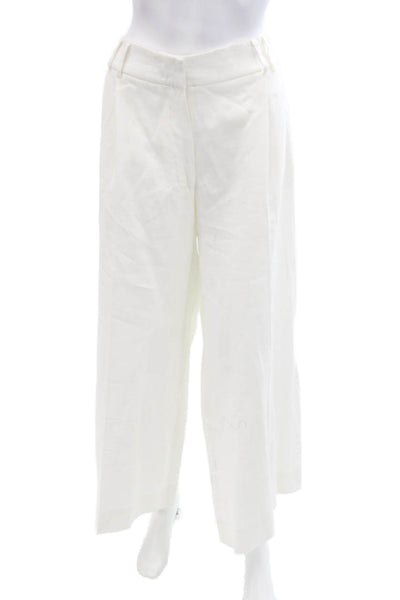 Another Tomorrow Womens Dress Pants White Cotton Blend Hook & Eye Size 40