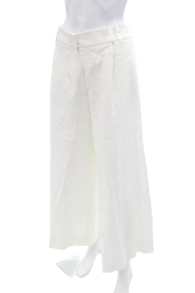 Another Tomorrow Womens Dress Pants White Cotton Blend Hook & Eye Size 40