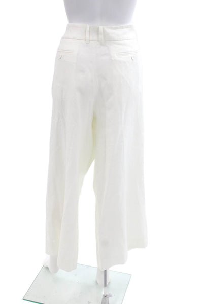 Another Tomorrow Womens Dress Pants White Cotton Blend Hook & Eye Size 40