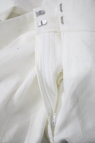 Another Tomorrow Womens Dress Pants White Cotton Blend Hook & Eye Size 40
