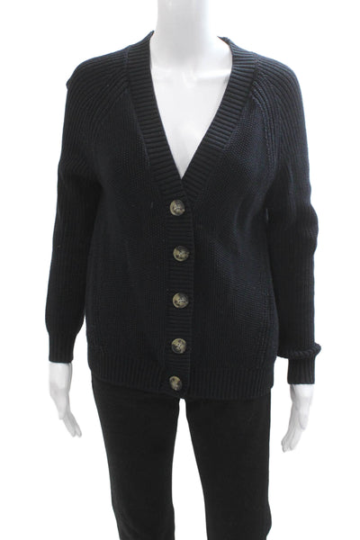 Selected Femme Unisex Cardigan Black V-Neck Button Long Sleeve Size M