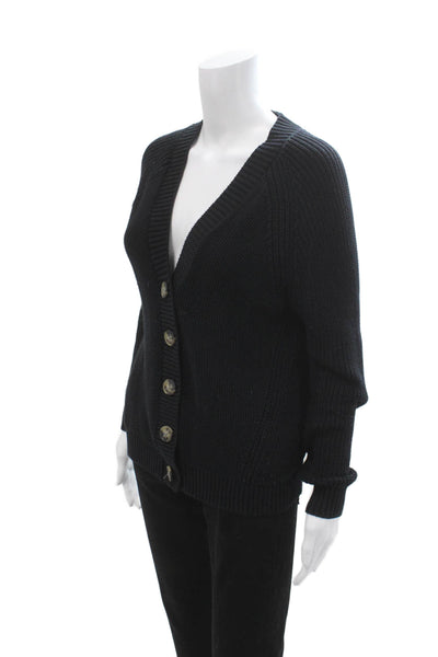 Selected Femme Unisex Cardigan Black V-Neck Button Long Sleeve Size M